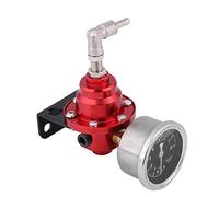 Fuel Pressure Regulator,Universal Aluminum Car 160psi Adjustable 1: 1 Fuel Pressure Regulator Oil Gauge Kit for fuel pressure regulator carburetor with bypass Fuel Pressure Regulator(red)
