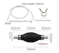 Fuel pump manual operation built with rubber and aluminum alloy for reliable fuel transfer in For car and marine low pressure fuel systems including For carburetors (12MM with tube)