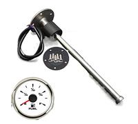 Fuel Sending Unit 100-800MM Fuel Level Sensor 0-190ohm Fuel Level Gauge 52MM Gauge 7 Color Backlight Oil Level Sender Unit for Yacht(500MM)