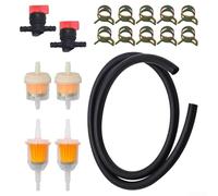 Fuel Tank Tap Filter, In Line Fuel Filter Line Spring Clips Kit Motorcycle Inline Fuel Filter Kit, For Car Motorcycle