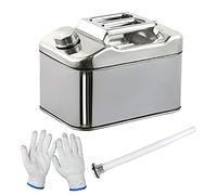 Fuel tanks, Large Capacity Fuel Tank, Portable 304 Stainless Steel Can Petrol Diesel Fuel Can with Oil Guide Tube Spare Can(15L)