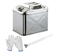 Fuel tanks, Large Capacity Fuel Tank, Portable 304 Stainless Steel, Petrol Diesel Fuel Can with Oil Guide Tube Spare Can,20L(20L)