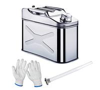 Fuel tanks, Portable 304 Stainless Steel Petrol Can, Anti-Rust Fuel Tank with Oil Guide Tube20L(10L)