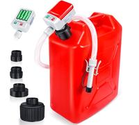 Fuel Transfer Pump with Auto-Stop Sensor-3.2GPM,Overfill Protection, 30s Alert Beep,51"Hose Transfer Pump Battery Powered with 4 Tank Adapter,Portable Liquid Pump with Nozzle for Gasoline,Diesel,Oil