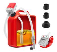 Fuel Transfer Pump With Hose, 12 V Fuel Electric Transfer Pump (2.4 Gpm) with Auto-Stop Sensor, with 4 Sizes of Tank Adapters, Suitable for Diesel, Oil and Petrol