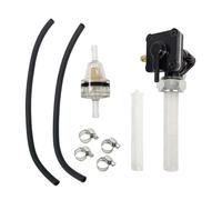 Fuel Valve Petcock with Male Thread Fit for Harley Davidson Dyna Softail Touring Bad Boy FLST FXST FLT FXD 1995-2001, Fuel Valve Replace 61338-94D, 22mm Left Exit with Hoses Clamps Filter