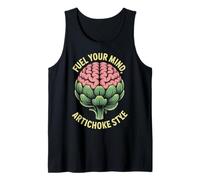 Fuel Your Mind Artichoke Design - Brain Veggie Art Tank Top