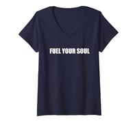 Fuel Your Soul V-Neck T-Shirt, Women, Navy, M