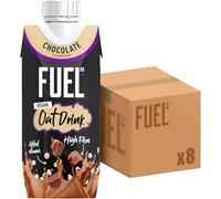 FUEL10K Chocolate High Fibre Vegan Oat Drink, 330 ml (Pack of 8)