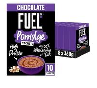 FUEL10K Chocolate Protein Porridge Oat Cereal Sachets, 10 x 36 g (Pack of 8)