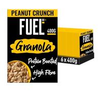 FUEL10K Protein Boosted, Chunky Granola, Peanut Loaded, 6 x 400 Gram Box - High Fibre, Vitamin Boosted Vegan Cereal with Roasted Peanuts & Whole Grain Oat Flakes