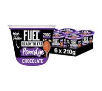 FUEL10K Ready to Eat Protein Porridge Oat Cereal Pot Chocolate, 210 g (6 Pack)