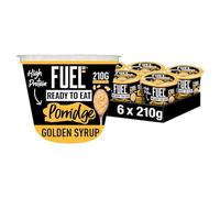 FUEL10K Ready to Eat Protein Porridge Oat Cereal Pot Golden Syrup, 210 g (6 Pack)