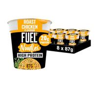 FUEL10K Roast Chicken High Protein Instant Noodles Pot, 20g Protein Meal or Snack, Ready in 4 Minutes, 87g (Pack of 8)