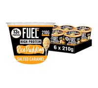 FUEL10K Salted Caramel Flavour High Protein Rice Pudding, 13g Protein & Low in Fat, 210 g (Pack of 6)