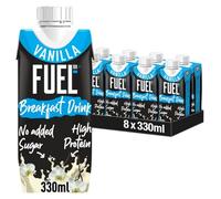 FUEL10K Vanilla High Protein Milk Drink, 15g Protein, 330 ml (8-Pack)