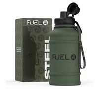 Fuel24 1.3L/2.2L Water Bottle Metal - STRONG, Drop & Leakproof BPA free 2L 1L Stainless Steel Water Bottle (1 Litre) - Large Gym Bottles for Men, Sports Water Bottle, Travel, Hiking Water Bottle