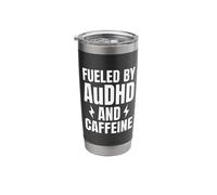Fueled By AuDHD and Caffeine Autism ADHD Stainless Steel Insulated Tumbler