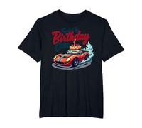 Fueled by Birthday Cake Pit Crew Family Racing Party T-Shirt, Men's Big and Tall, Black, 6X Tall