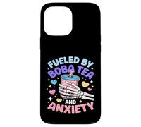 Fueled By Boba Tea And Anxiety Skeleton Humor Case for iPhone 13 Pro Max