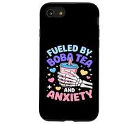 Fueled By Boba Tea And Anxiety Skeleton Humor Case for iPhone SE (2020) / 7 / 8