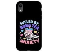 Fueled By Boba Tea And Anxiety Skeleton Humor Case for iPhone XR