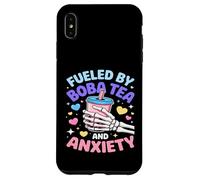 Fueled By Boba Tea And Anxiety Skeleton Humor Case for iPhone XS Max