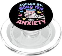 Fueled By Boba Tea And Anxiety Skeleton Humor PopSockets PopGrip for MagSafe
