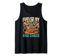 Fueled by Caffeine and Chaos Completes the Tired mom Vibe Tank Top