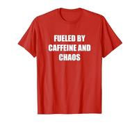 Fueled by Caffeine and Chaos T-Shirt, Men, Red, 3XL