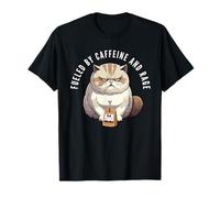 Fueled By Caffeine And Rage Angry Cat For Men For Women T-Shirt