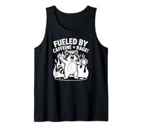 Fueled By Caffeine and Rage Funny Raccoon Coffee Lover Tank Top