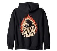Fueled By Caffeine And Rage Funny Sayings Zip Hoodie