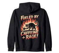 Fueled By Caffeine And Rage Funny Sayings Zip Hoodie