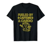 Fueled by Caffeine & Cardio Neon Fitness Design T-Shirt