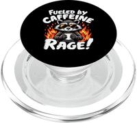 Fueled By Caffeine Rage! Coffee Lover Raccoon PopSockets PopGrip for MagSafe