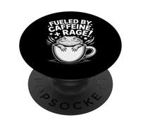 Fueled by Caffeine Rage Funny Bearded Dragon Coffee PopSockets Adhesive PopGrip