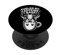 Fueled by Caffeine Rage Funny Goat And Coffee PopSockets Adhesive PopGrip