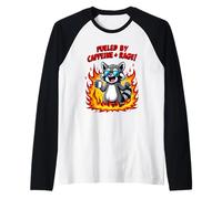 Fueled By Caffeine Rage Funny Raglan Baseball Tee