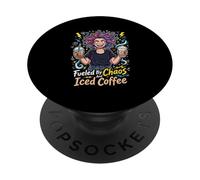 Fueled By Chaos And Iced Coffee Humor Lovers PopSockets Adhesive PopGrip