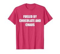 Fueled by Chocolate and Chaos T-Shirt, Men, Red Heather, M
