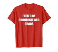 Fueled by Chocolate and Chaos T-Shirt, Men, Red, XL
