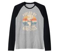 Fueled By Coffee and Bird Calls Birdwatching Humor Raglan Baseball Tee