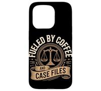 Fueled By Coffee And Case Files Lawyer Life Law Case for iPhone 15 Pro