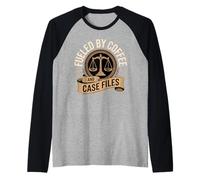 Fueled By Coffee and Case Files Lawyer Life Law Raglan Baseball Tee