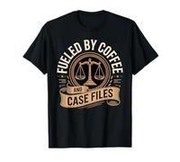 Fueled By Coffee and Case Files Lawyer Life Law T-Shirt