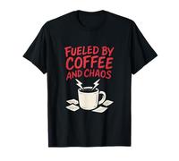 Fueled by Coffee and Chaos Graffiti Style Design T-Shirt