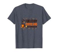 Fueled by Coffee and Determination T-Shirt, Men, Heather Blue, L