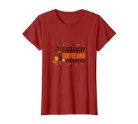 Fueled by Coffee and Determination T-Shirt, Women, Cranberry, S