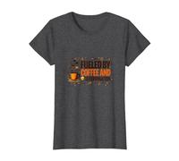 Fueled by Coffee and Determination T-Shirt, Women, Dark Heather Grey, 3XL